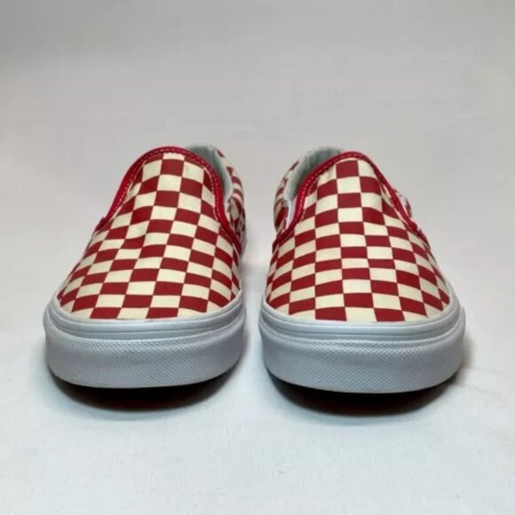 Vans Off The Wall Classic Red Checkerboard Slip-On Shoes 500714 Men 7 Women 8.5 - Picture 3 of 11